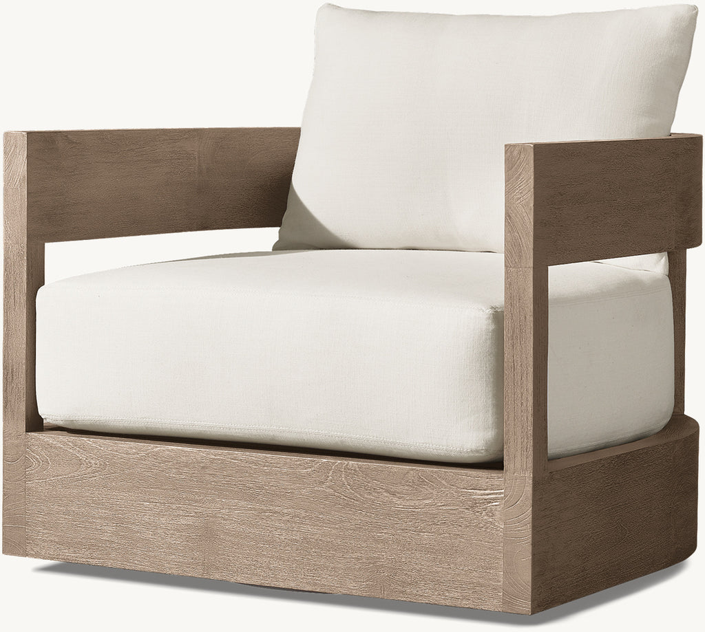 FAUTEUIL PIVOTANT EN TECK - LUMINA