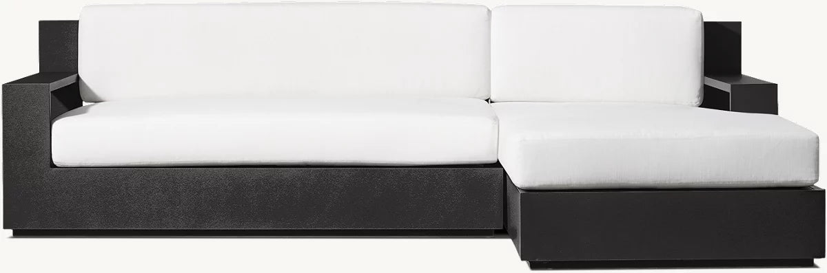 CANAPÉ D’ANGLE AVEC MÉRIDIENNE DROITE - RAVELLO ALUMINIUM