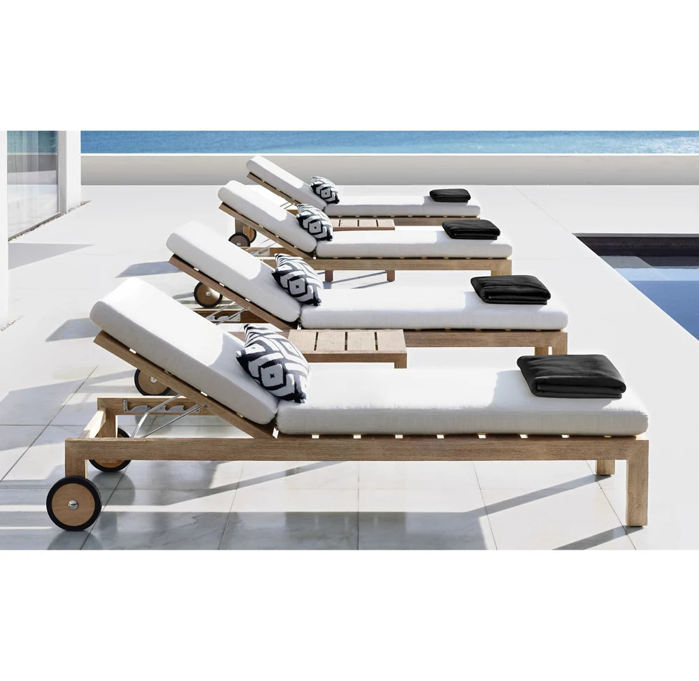 CHAÎSE LONGUE RÉGLABLE EN TECK - SANTORIN