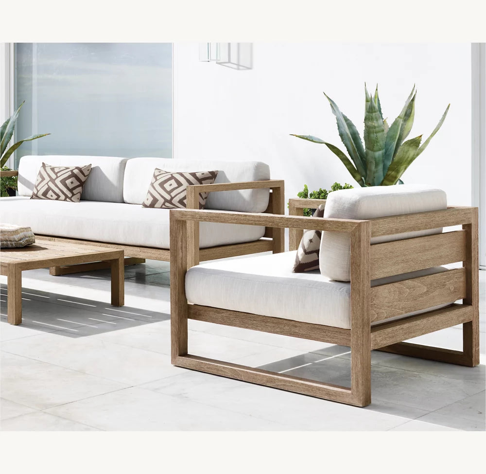 TABLE BASSE RECTANGULAIRE EN TECK - SANTORIN