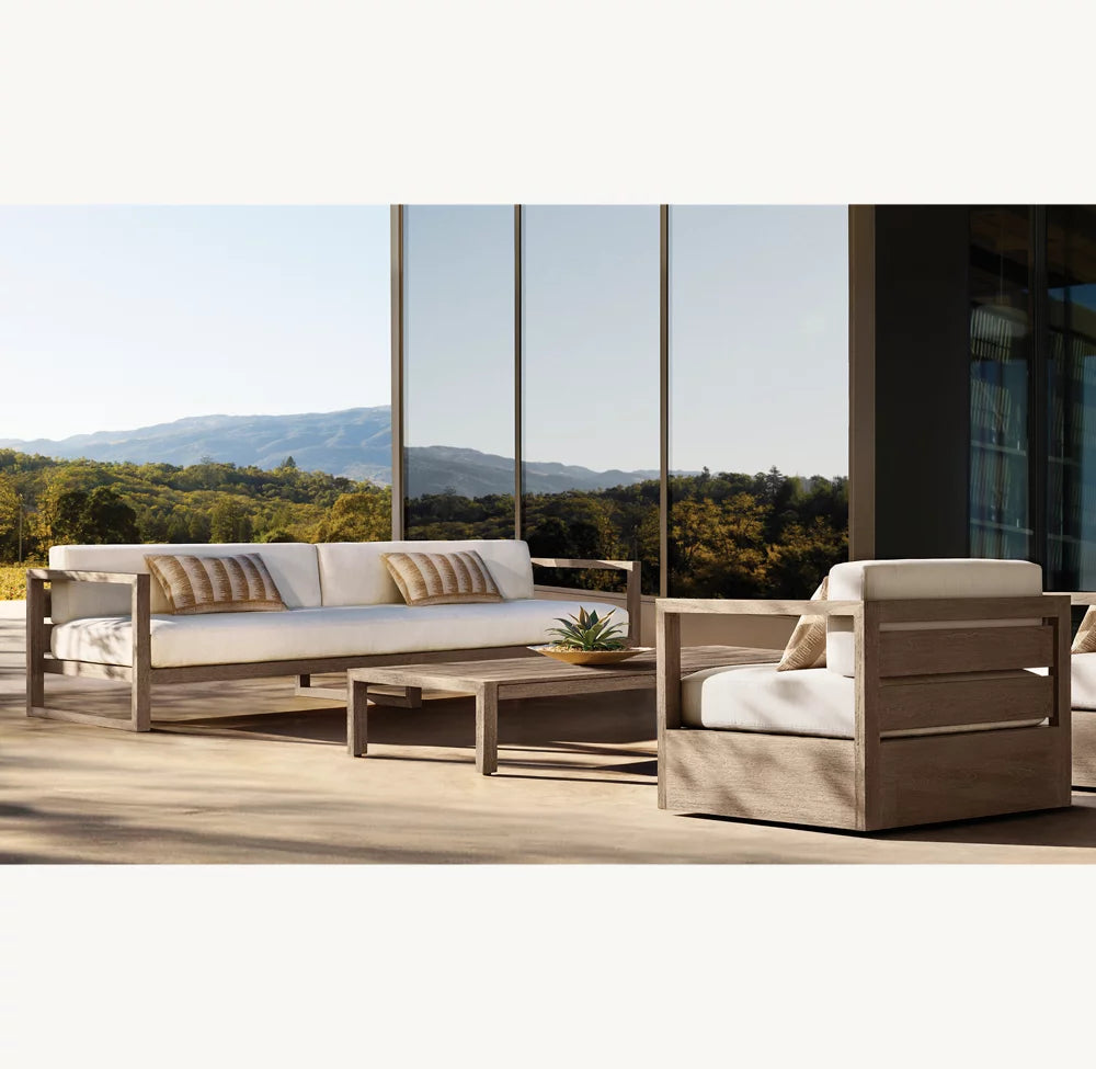 TABLE BASSE RECTANGULAIRE EN TECK - SANTORIN