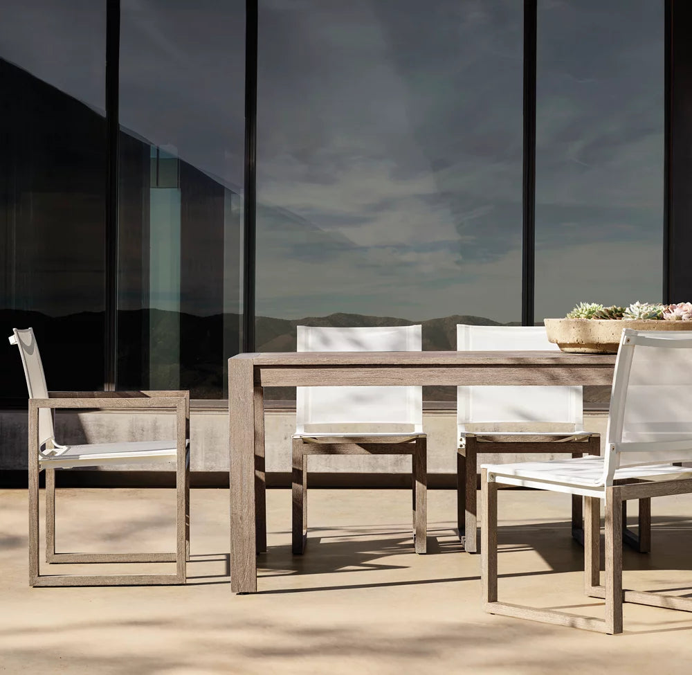 FAUTEUIL DE SALLE À MANGER EN TECK ET MAILLE - SANTORIN