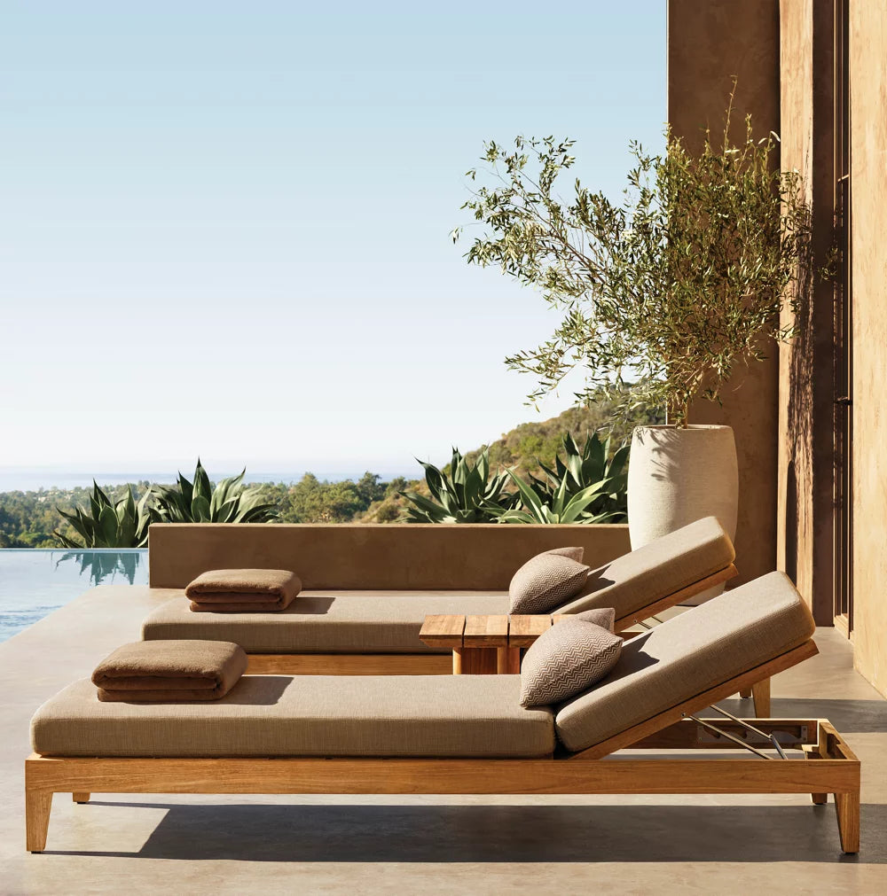 CHAÎSE LONGUE RÉGLABLE EN TECK - LUMINA