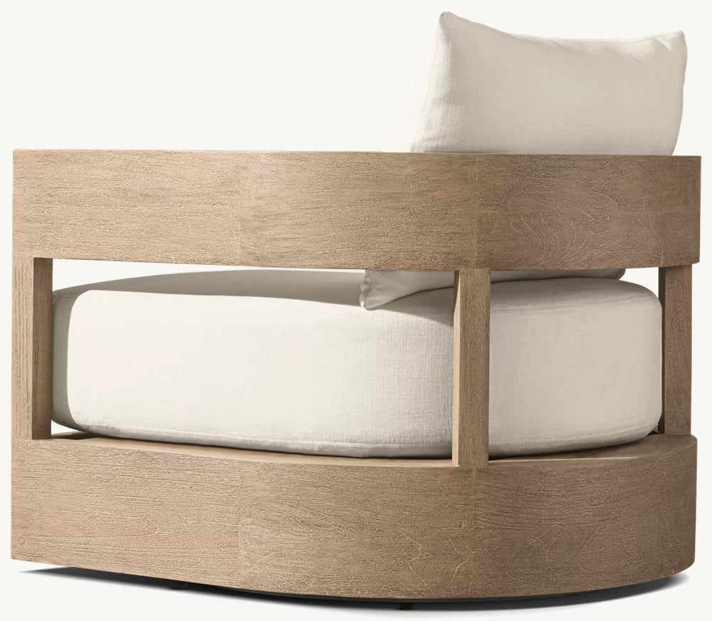 FAUTEUIL PIVOTANT EN TECK - LUMINA