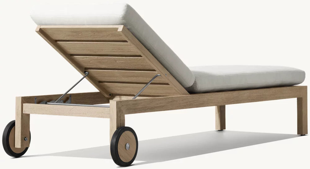 CHAÎSE LONGUE RÉGLABLE EN TECK - SANTORIN